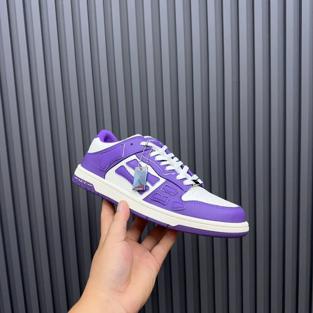 Men's men's shoes 💰600 AMIRI high street sneakers with bone sports shoes, toe layer cowhide upper, upper side bones, hand-stitched, good three-dimensional effect, customized metal LOGO, size 38-45 46